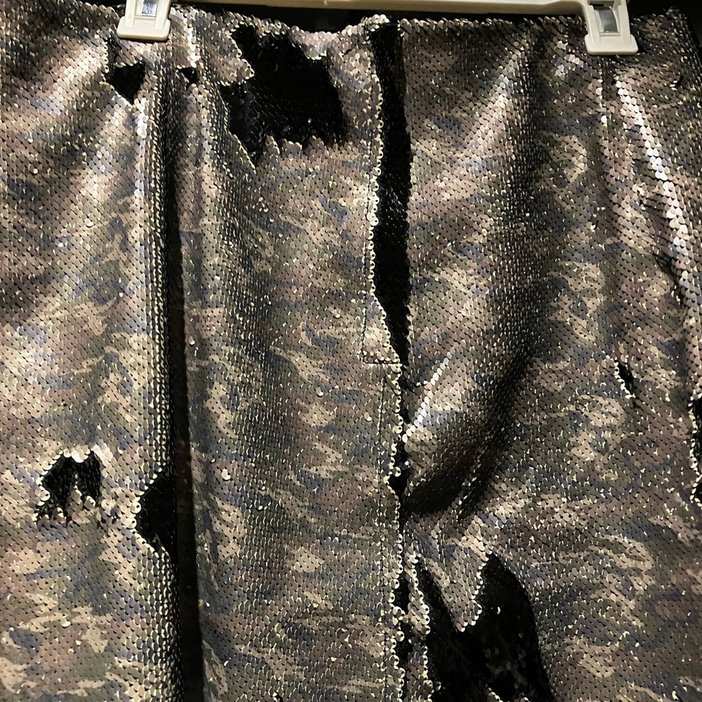 Camo sequin Free People mini skirt size 10 - Picture 4 of 6